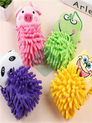 China Bulk Wholesale Cartoon Cute Hanging Chenille Multi-purpose Rag Children's Lovely Hand Towel Cartoon Style Cloth Producer for Europe Germany Australia Africa